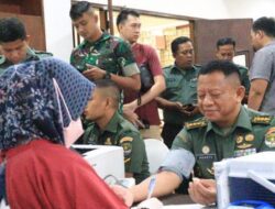 Korem 052/Wijayakrama Mengadakan Donor Darah dalam Perayaan Ulang Tahun ke-25