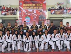 Buka Kejuaraan Taekwondo Piala Danrem Cup 2023 oleh Danrem 052/Wijayakrama