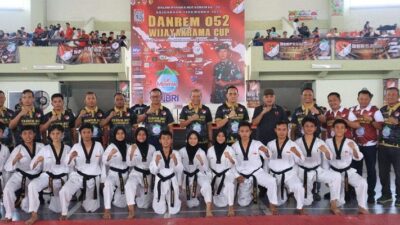 Buka Kejuaraan Taekwondo Piala Danrem Cup 2023 oleh Danrem 052/Wijayakrama