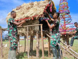 Tebarkan Kandang Natal di Perbatasan, Satgas Yonif 310/KK Menyebarkan Kasih