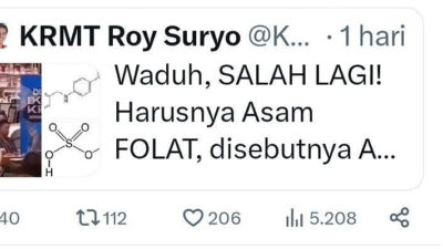 Roy Suryo Meledek Gibran Rakabuming karena Kesalahan Sebut ‘Asam Sulfat’ dalam Konteks Ibu Hamil