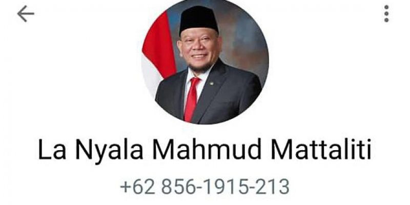 Hati-hati! Identitas dan Foto Ketua DPD RI Dipalsukan dalam Pesan WhatsApp