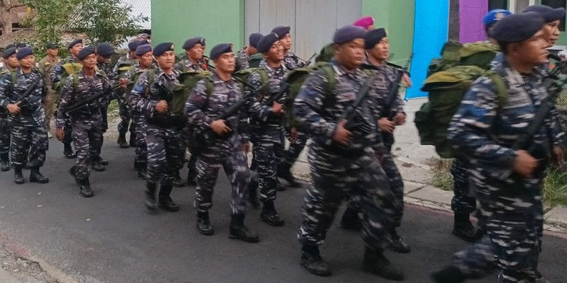 Lanal Semarang Turut Serta dalam Long March Peringatan Hari Juang Infantri Angkatan Darat