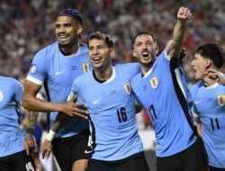 Foto: Gol Tunggal Mathias Olivera Hentikan Langkah Tuan Rumah di Copa America 2024, Uruguay Menang Sempurna di Fase Grup