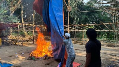 Polres Malang Bongkar dan Bakar Arena Judi Sabung Ayam di 2 Lokasi