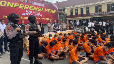 Polres Pelabuhan Tanjung Perak Uangkap 59 Kasus Narkoba, 66 Pelaku Ditangkap