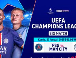 Siaran Langsung Big Match Liga Champions: PSG vs Manchester City di Vidio